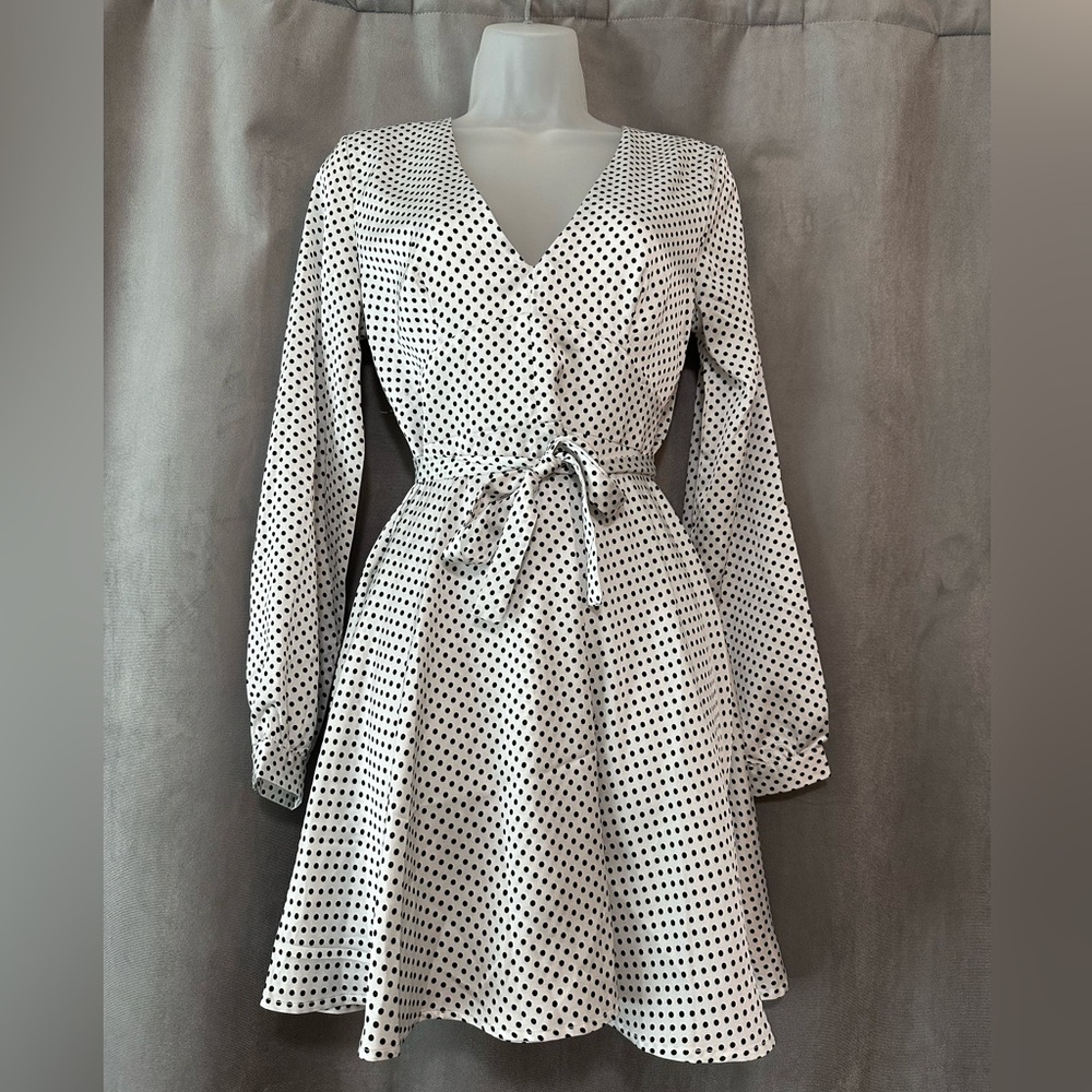 Shein Black and White Podka Dot Dress - Size S